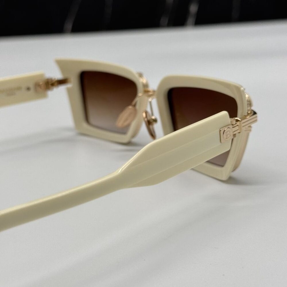 NEW BALMAIN ADMIRABLE WHITE/BROWN UNISEX SUNGLASSES BALMAIN BPS-130C - Picture 9 of 15